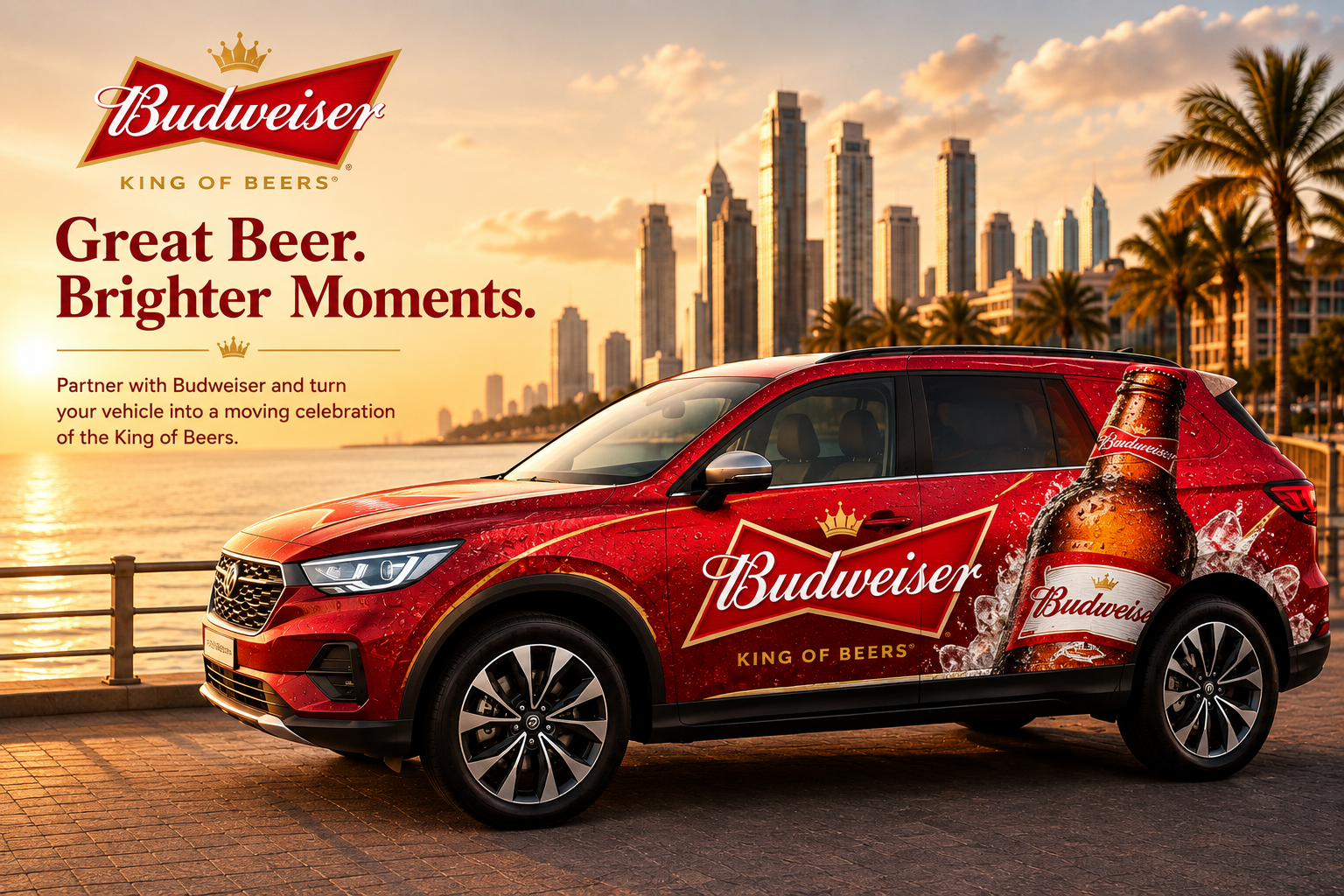 Budweiser branded vehicle campaign